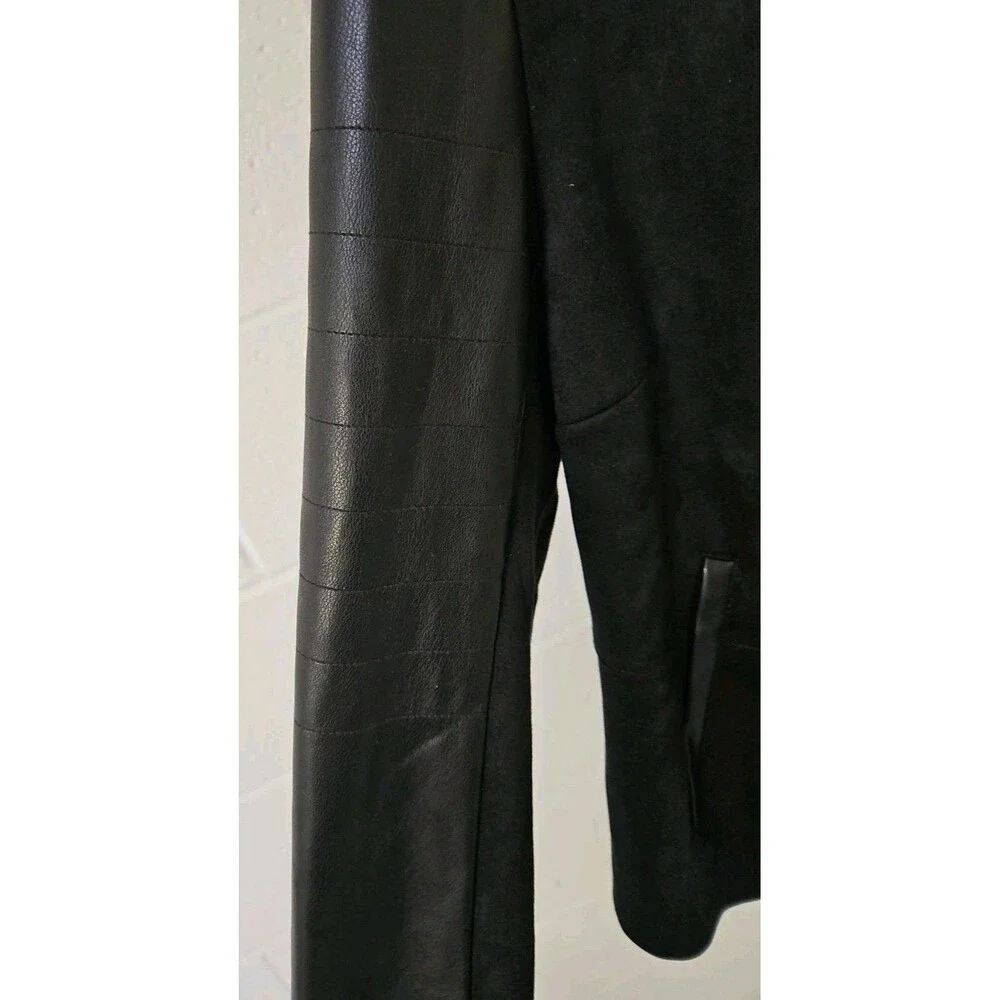 NWT! Bagatelle Collection Faux Suede Leather Drap Collar Open Jacket - Picture 4 of 13